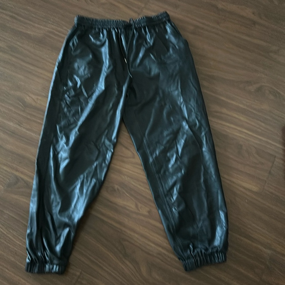 BlankNYC Black Pleather Joggers